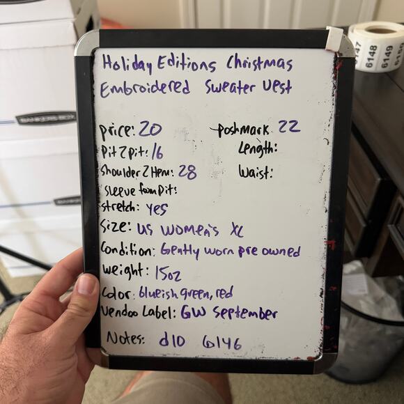 Holiday Editions Christmas Embroidered Sweater Vest US Women's XL - Picture 8 of 8